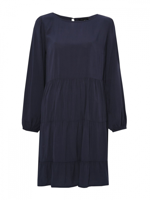 Rochie bleumarin boho chic cu fronseu [6]