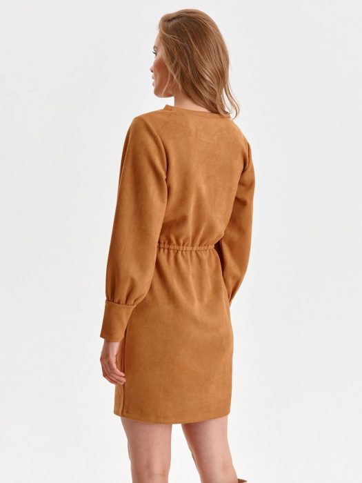 Rochie camel midi cu maneca lunga [5]