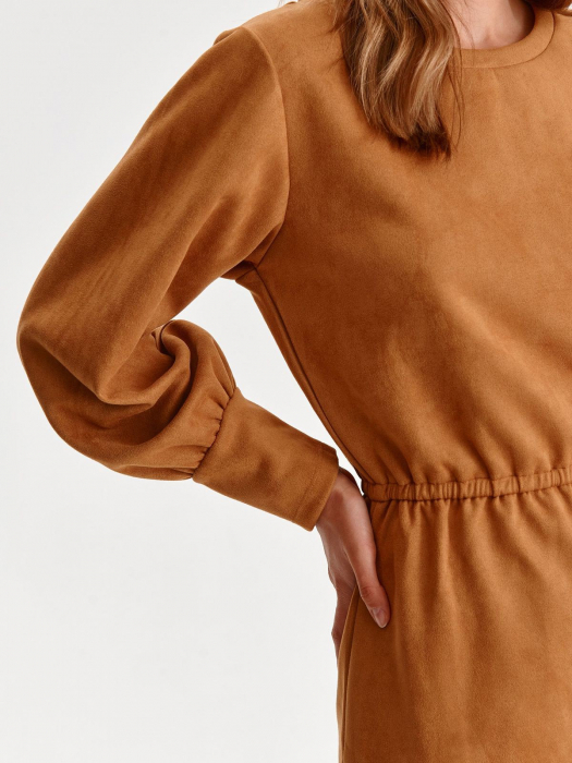 Rochie camel midi cu maneca lunga [3]
