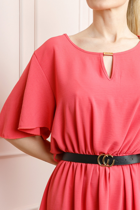 Rochie corai clos cu curea in talie [2]