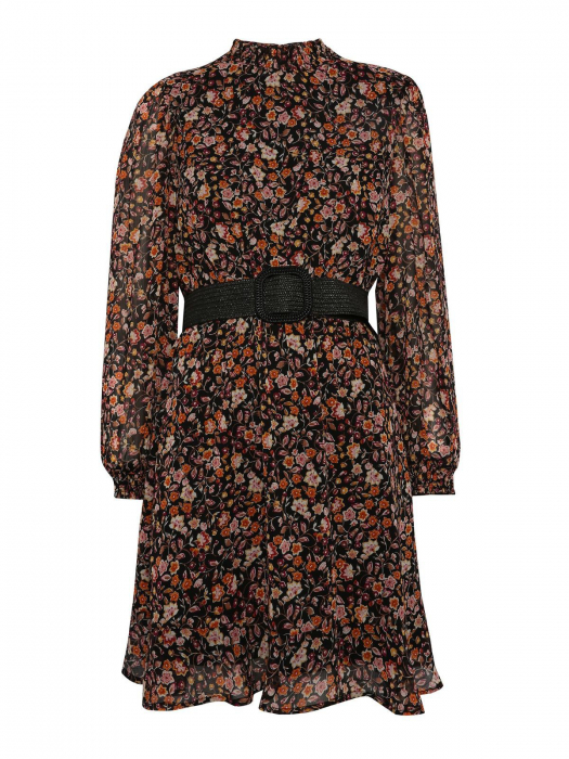 Rochie cu maneci bufante si imprimeuri florale [8]