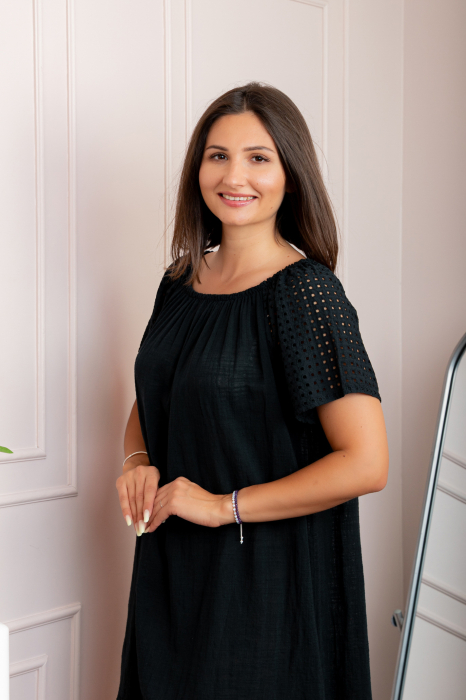 Rochie dama neagra din bumbac Sandy cu perforatii [3]