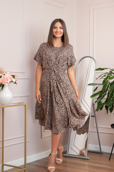 Rochie eleganta Jade cu animal print - Savana Sunrise [3]