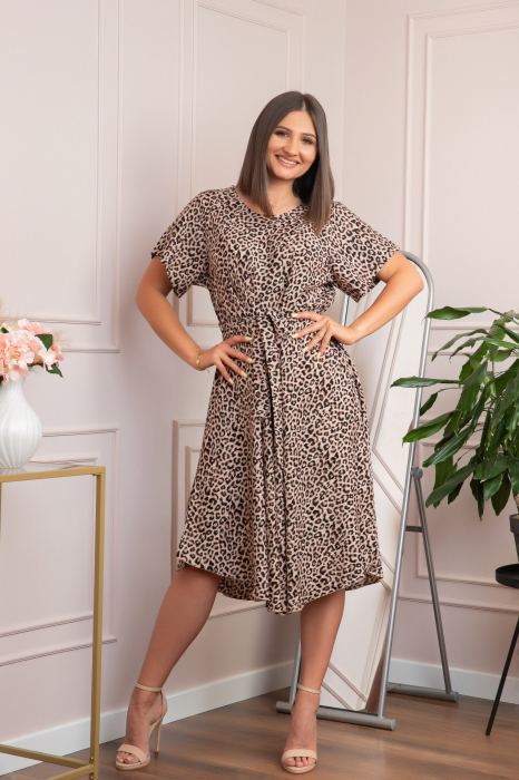 Rochie eleganta Jade cu animal print - Savana Sunrise