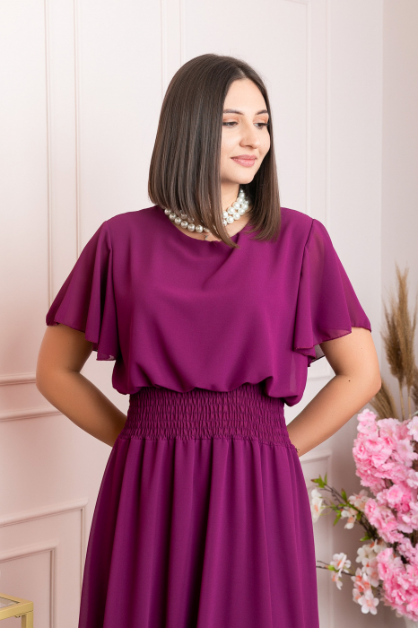 Rochie eleganta mov Francesca cu talie incretita [2]