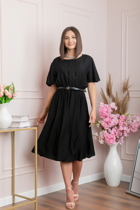 Rochie eleganta neagra Leona cu maneci fluture [4]