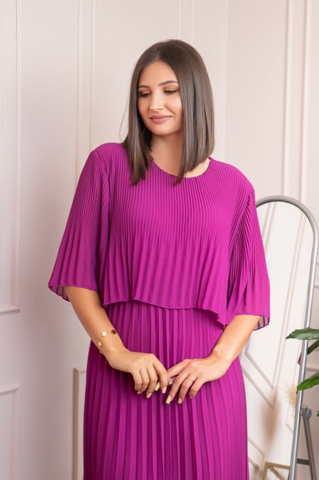 Rochie eleganta plisata Arielle - Fuchsia [2]