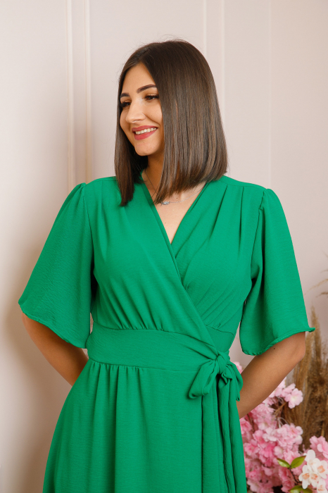 Rochie Lara petrecuta cu maneci scurte - Verde [2]