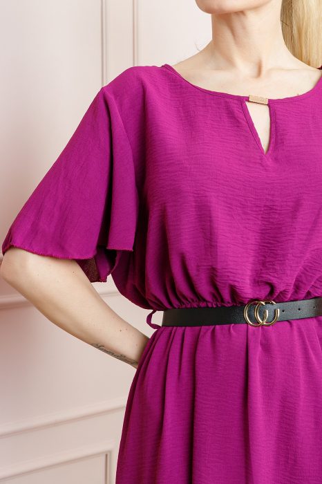 Rochie magenta clos cu curea in talie [2]