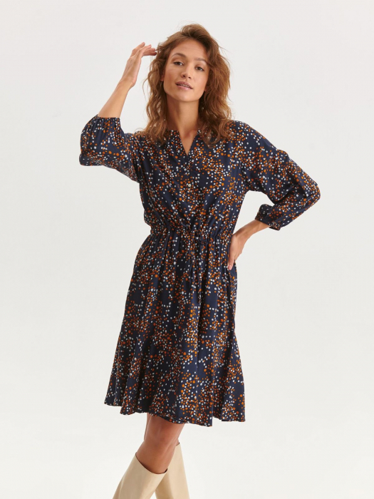 Rochie midi cu maneca lunga si picatele colorate [2]