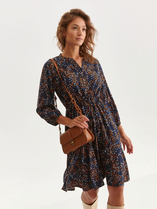 Rochie midi cu maneca lunga si picatele colorate [3]