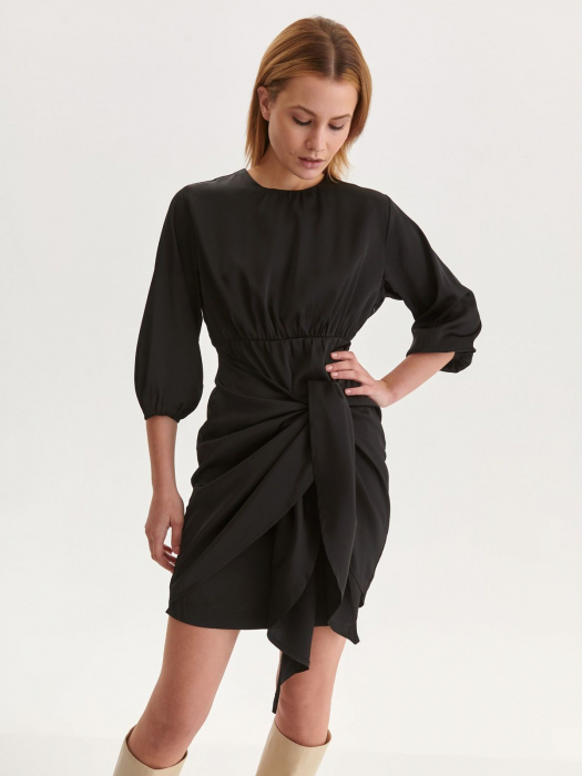 Rochie midi neagra cu funda petrecuta [5]