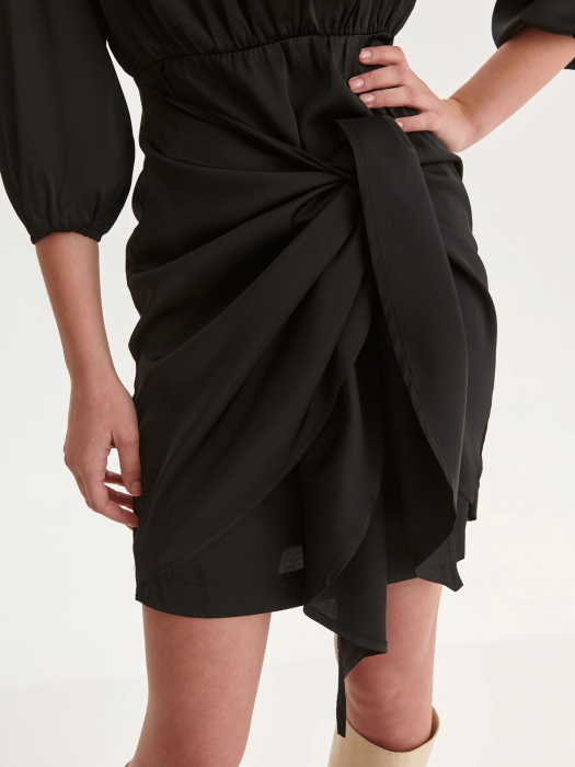 Rochie midi neagra cu funda petrecuta [4]