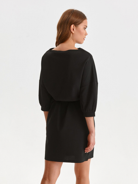 Rochie midi neagra cu maneci largi [6]