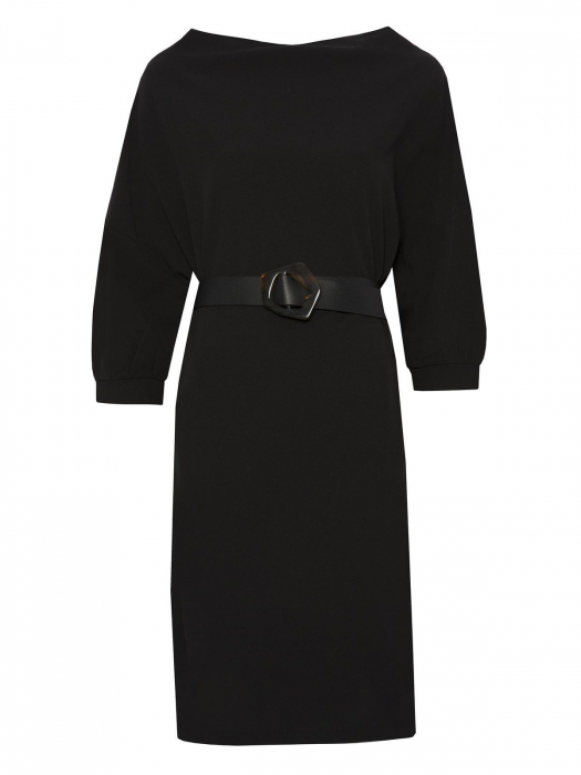 Rochie midi neagra cu maneci largi [8]