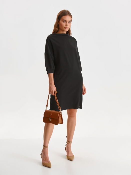 Rochie midi neagra cu maneci largi [5]
