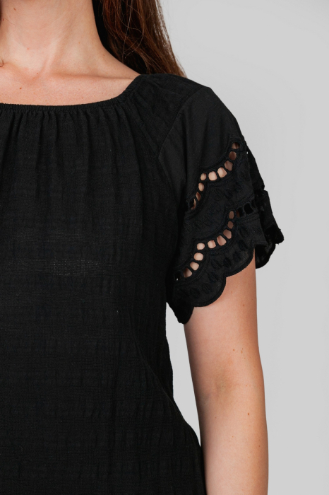 Rochie neagra cu detaliu perforat [3]