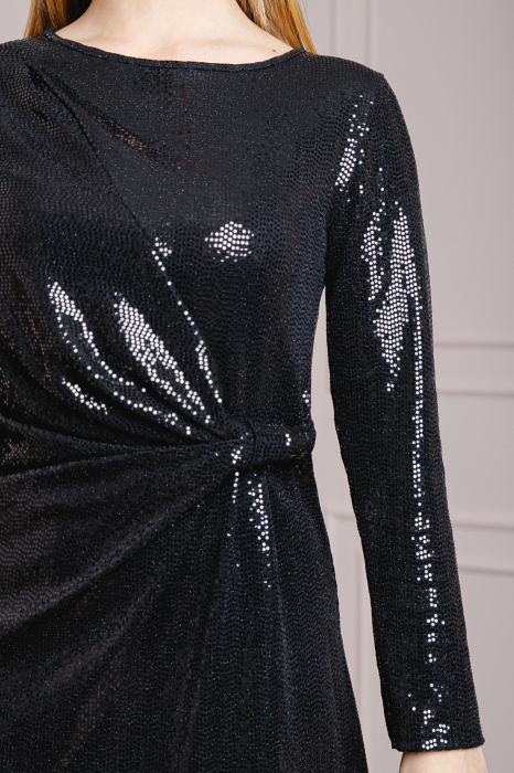 Rochie neagra cu fronseu si paiete [2]