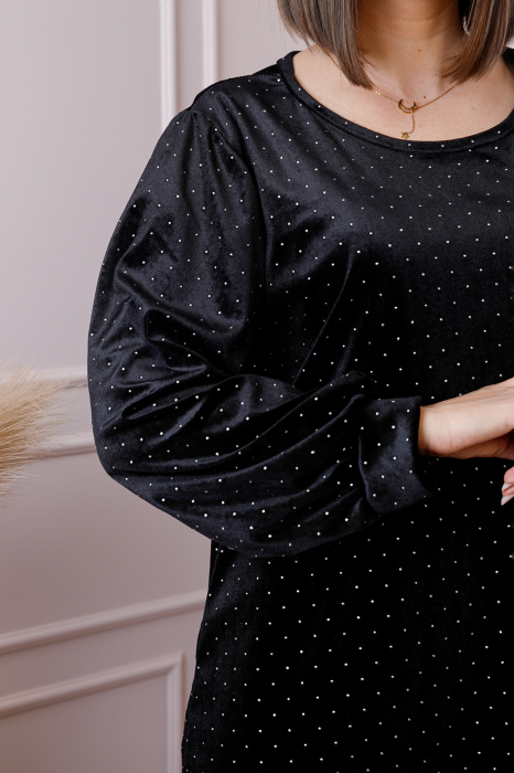 Rochie plus size din catifea neagra Adele [2]