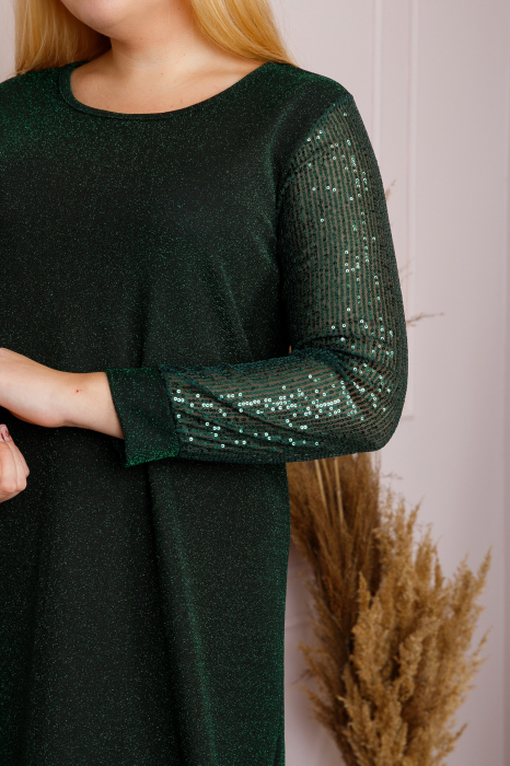 Rochie plus size Scarlett eleganta verde cu paiete [2]