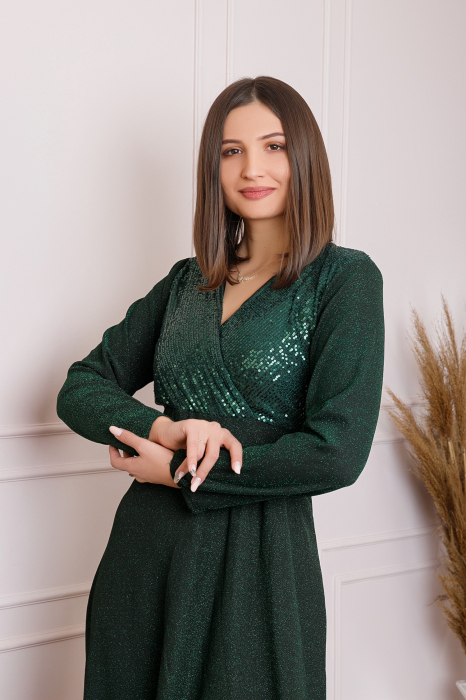 Rochie Sophia eleganta verde cu paiete la bust [3]