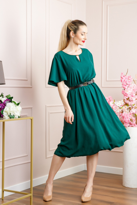 Rochie verde clos cu curea in talie [4]