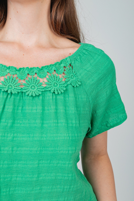 Rochie verde cu aplicatii florale [3]