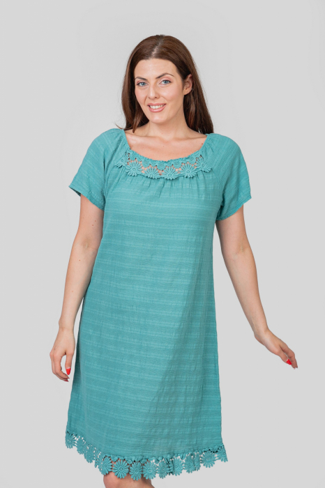 Rochie verde mint cu aplicatii florale [2]