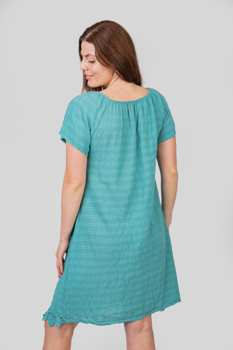 Rochie verde mint cu aplicatii florale [4]