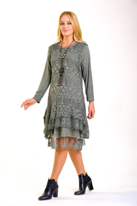 Rochie vernil boho chic cu volane [2]