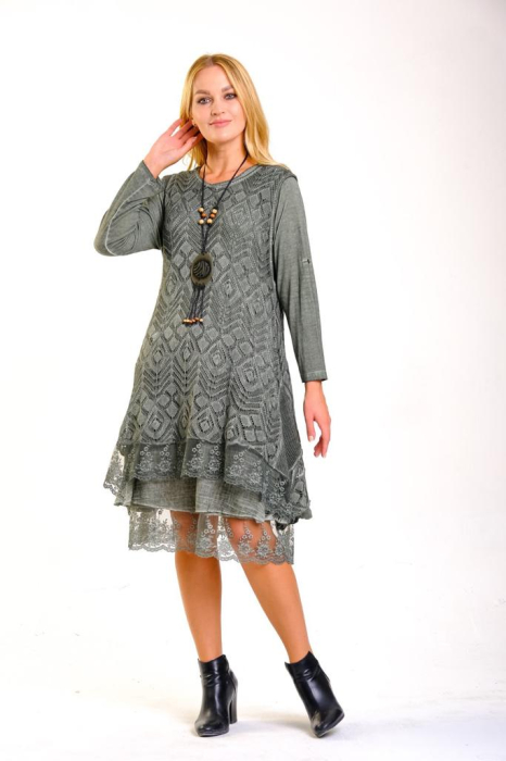 Rochie vernil boho chic cu volane [3]