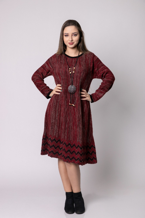 Rochie visinie boho chic cu model geometric [3]