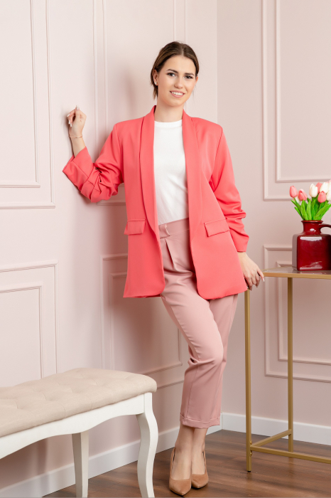 Sacou corai cu maneci incretite [4]