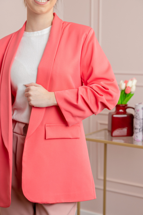 Sacou corai cu maneci incretite [2]