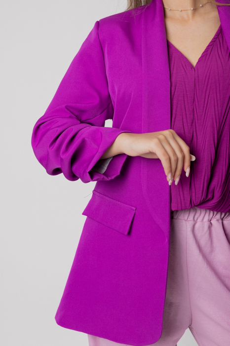 Sacou ciclam cu maneci incretite [2]