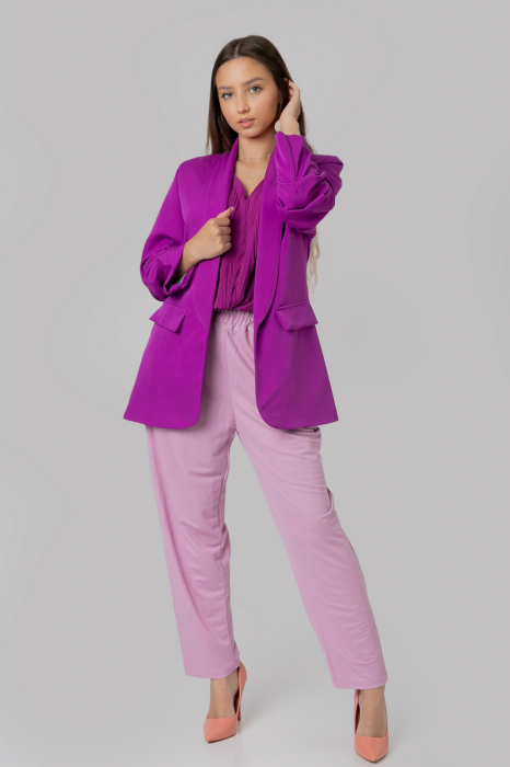 Sacou ciclam cu maneci incretite [4]