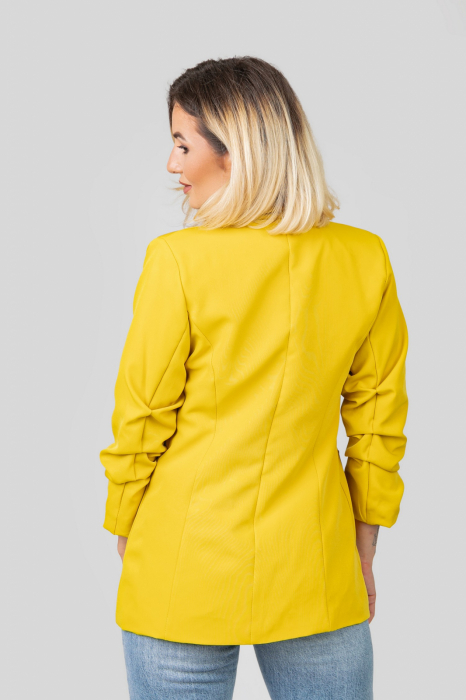 Sacou galben mustar cu maneci incretite [3]