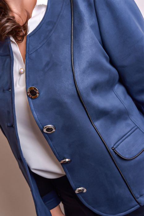 Sacou office bleumarin cu decolteu rotund [2]