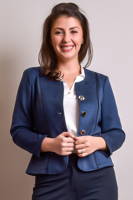 Sacou office bleumarin cu decolteu rotund [3]