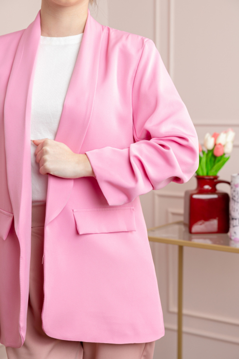 Sacou roz cu maneci incretite [2]