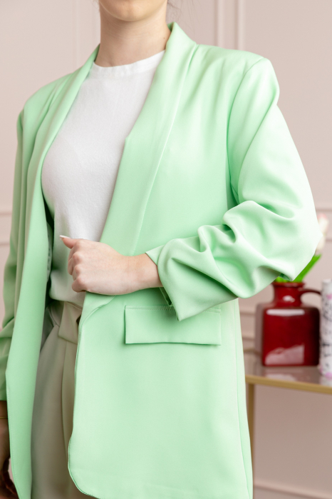 Sacou verde fistic cu maneci incretite [2]