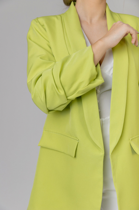 Sacou verde lime cu maneci incretite [2]