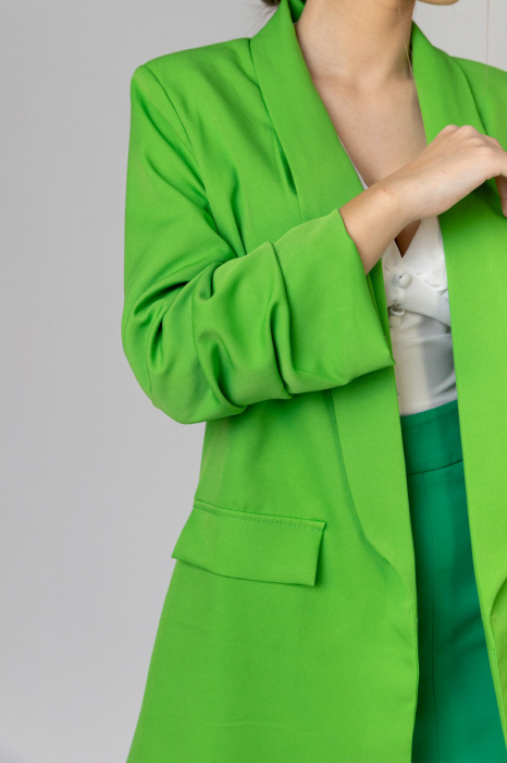 Sacou verde praz cu maneci incretite [2]