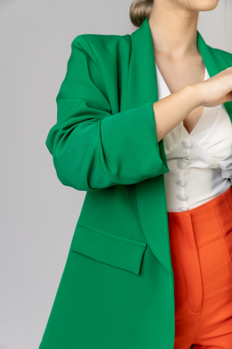 Sacou verde smarald cu maneci incretite [2]