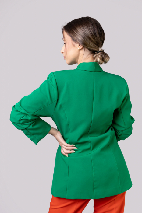 Sacou verde smarald cu maneci incretite [4]