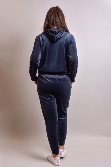 Trening oversized bleumarin din catifea [5]