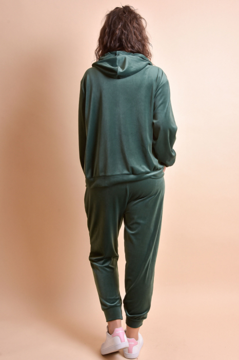 Trening oversized verde din catifea [6]