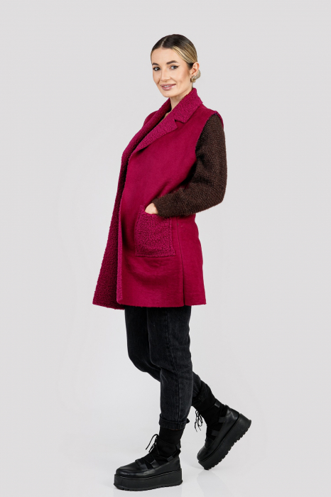 Vesta tip cojoc visinie cu buzunare aplicate [4]