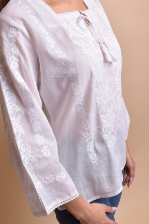 Bluza alba cu motiv floral alb Alexia [4]