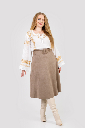 Bluza alba cu motiv floral auriu Samira [3]